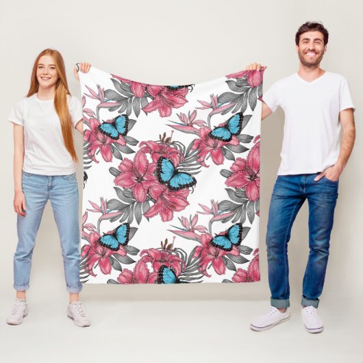 Tropischer Bouquet Fleecedecke (Beispiel)