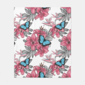 Tropischer Bouquet Fleecedecke (Vorderseite)