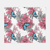 Tropischer Bouquet Fleecedecke (Vorderseite (Horizontal))