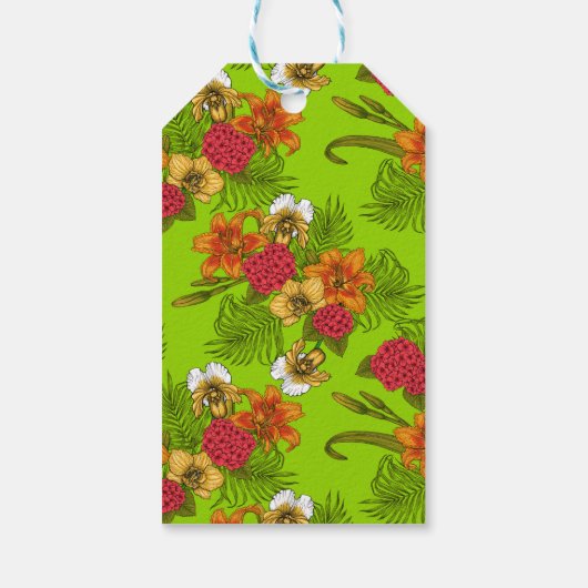 Tropischer Bouquet Geschenkanhänger (Rückseite)