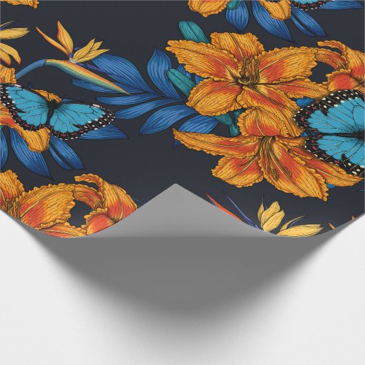 Tropischer Bouquet Geschenkpapier (Ecke)