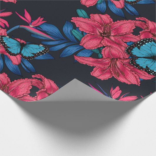 Tropischer Bouquet Geschenkpapier (Ecke)