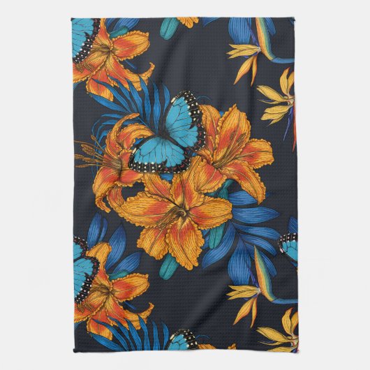 Tropischer Bouquet Geschirrtuch (Vertikal)