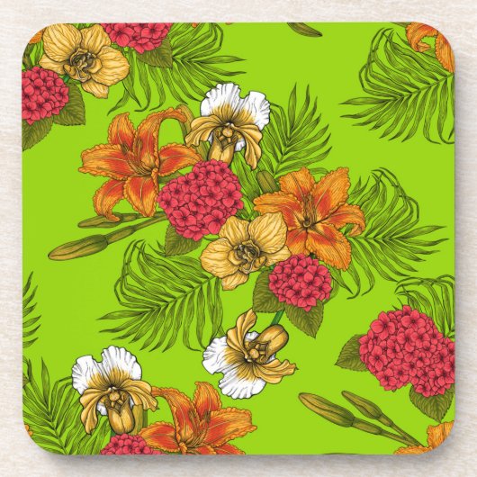 Tropischer Bouquet Getränkeuntersetzer (Vorderseite)