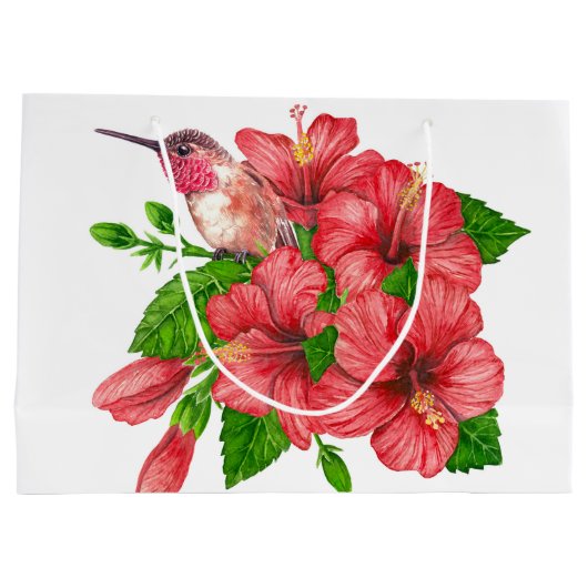 Tropischer Bouquet Große Geschenktüte (Rückseite)