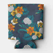 Tropischer Bouquet in Blau Dosenkühler (Vorderseite)