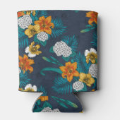 Tropischer Bouquet in Blau Dosenkühler (Rückseite)