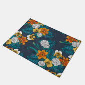 Tropischer Bouquet in Blau Fußmatte (Schrägansicht)