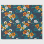 Tropischer Bouquet in Blau Geschenkpapier (Flach)