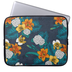Tropischer Bouquet in Blau Laptopschutzhülle
