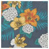 Tropischer Bouquet in Blau Stoff (Nahaufnahme)