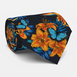 Tropischer Bouquet Krawatte