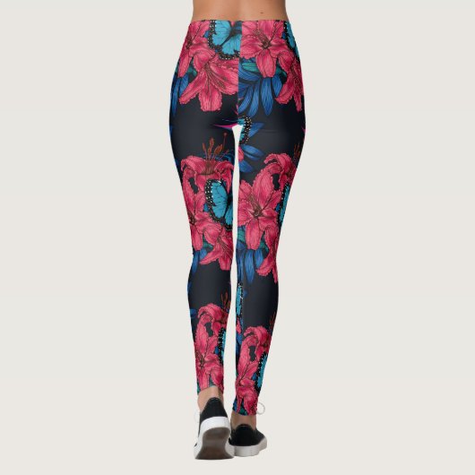 Tropischer Bouquet Leggings (Rückseite)