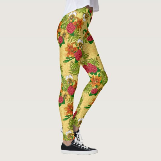 Tropischer Bouquet Leggings (Rechts)