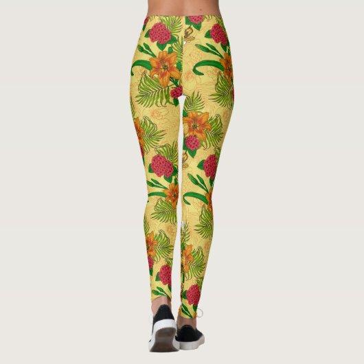 Tropischer Bouquet Leggings (Rückseite)