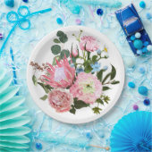 Tropischer Bouquet mit rosa Blume Pappteller (Party)