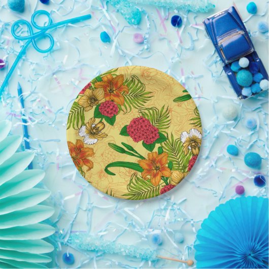 Tropischer Bouquet Pappteller (Party)