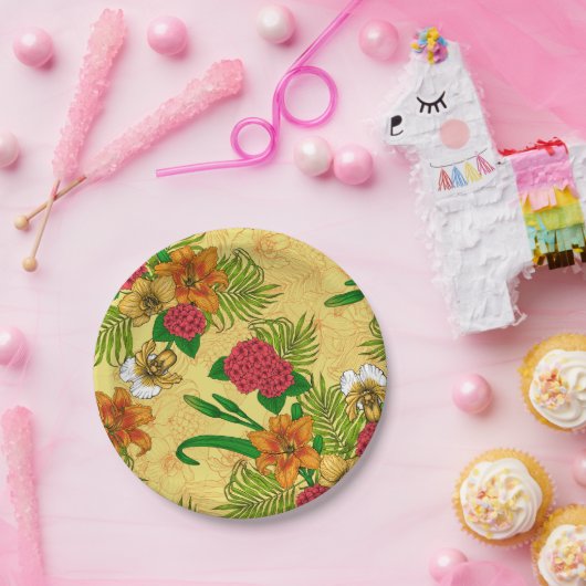 Tropischer Bouquet Pappteller (Party)
