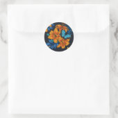 Tropischer Bouquet Runder Aufkleber (Tasche)