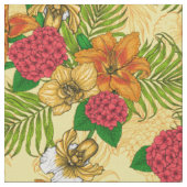 Tropischer Bouquet Stoff (Nahaufnahme)