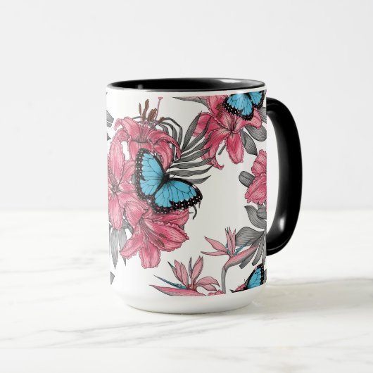 Tropischer Bouquet Tasse (VorderseiteRechts)