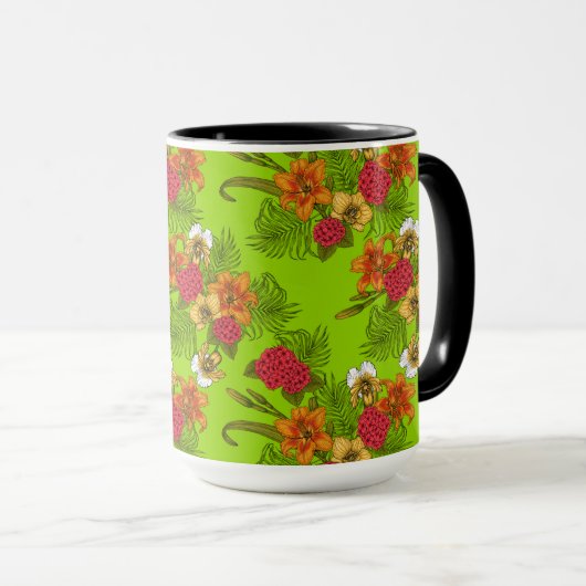 Tropischer Bouquet Tasse (VorderseiteRechts)
