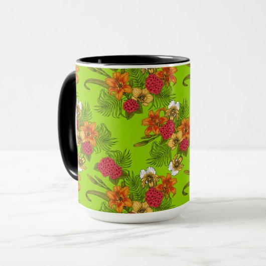 Tropischer Bouquet Tasse (Vorderseite Links)