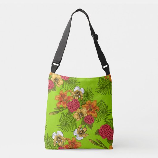 Tropischer Bouquet Tragetaschen Mit Langen Trägern (Vorderseite)