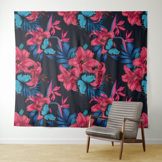 Tropischer Bouquet Wandteppich (Beispiel (Horizontal))