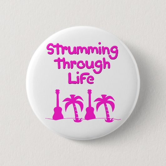 Tropischer Brandungsentwurf Hawaiin Ukulele Button (Vorderseite)