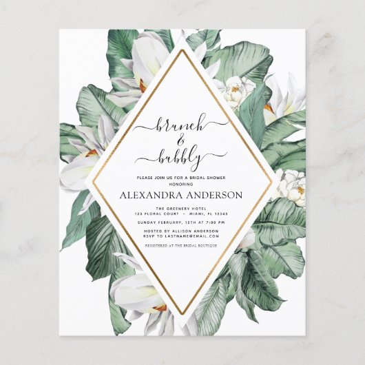 Tropischer Brunch & Bubbly Brautparty (Vorderseite)