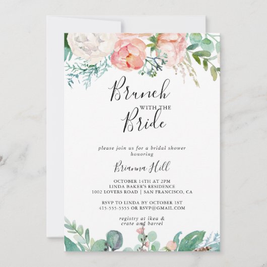 Tropischer Brunch mit Brautdusche Einladung (Vorderseite)