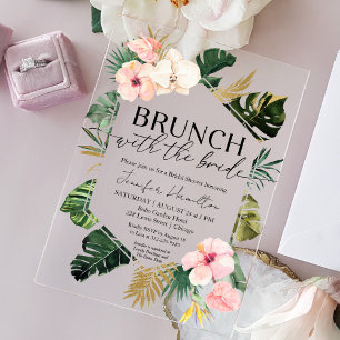 Tropischer Brunch mit Bride-Brautparty Acryleinladungen