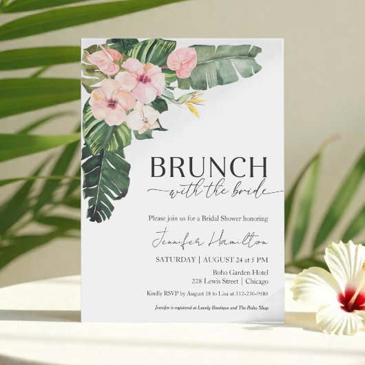 Tropischer Brunch mit Bride-Brautparty Einladung