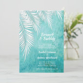 Tropischer Brunch und Bubbly Shower Einladungen (Stehend Vorderseite)