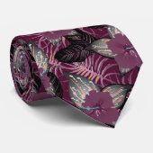 Tropischer Burgund-Hibiskus Krawatte (Gerollt)