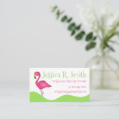 Tropischer Cartoon Flamingo Bird Visitenkarte (Stehend Vorderseite)