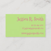 Tropischer Cartoon Flamingo Bird Visitenkarte (Rückseite)