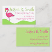 Tropischer Cartoon Flamingo Bird Visitenkarte (Vorne/Hinten)