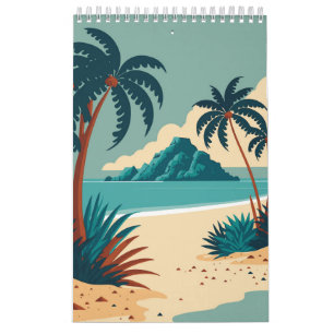 Tropischer Cartoon Kalender