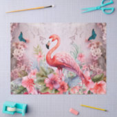 Tropischer Cherry Blossom & Pink Flamingos Dekoupa Seidenpapier (Basteln)