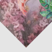 Tropischer Cherry Blossom & Pink Flamingos Dekoupa Seidenpapier (Detail)