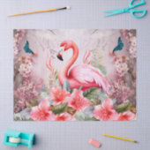 Tropischer Cherry Blossom & Pink Flamingos Dekoupa Seidenpapier (Basteln)