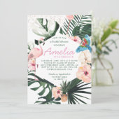 Tropischer Chic | Florale Brautparty-Einladung Einladung (Stehend Vorderseite)
