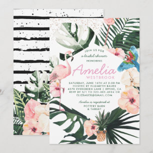 Tropischer Chic Florale Brautparty-Einladung Einladung
