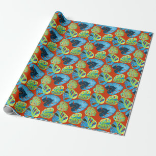 Tropischer Chic: Nahtloses Muster aus Blattwerk. Geschenkpapier