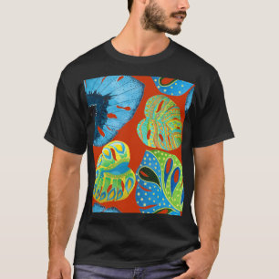 Tropischer Chic: Nahtloses Muster aus Blattwerk. T-Shirt