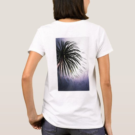 Tropischer Chic-T - Shirt von Windblown Palm Tree (Rückseite)