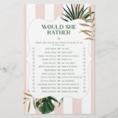 Tropischer Chic Wäre sie lieber Bridgame (Vorderseite)