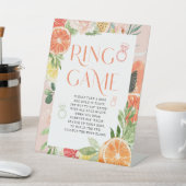 Tropischer Citrus Brautparty Ring Game Sign Sockelschild (In SItu)